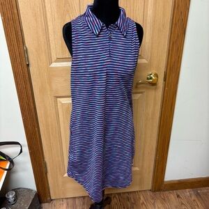 Lole Athleisure Striped‎ Collar Sleeveless Polo Dress Medium